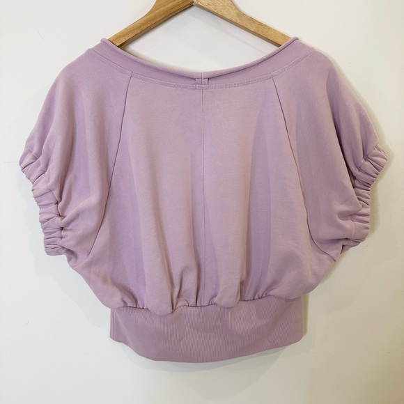 3.1 Phillip Lim Shirred Ballerina Neck Crop Top Lilac Designer - Picture 5 of 8